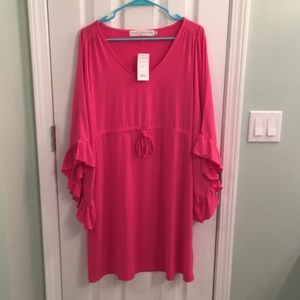 Pink bell sleeves dress